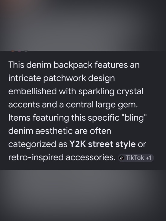 Embellished Denim Backpack in Blue with Crystal Details main image 10